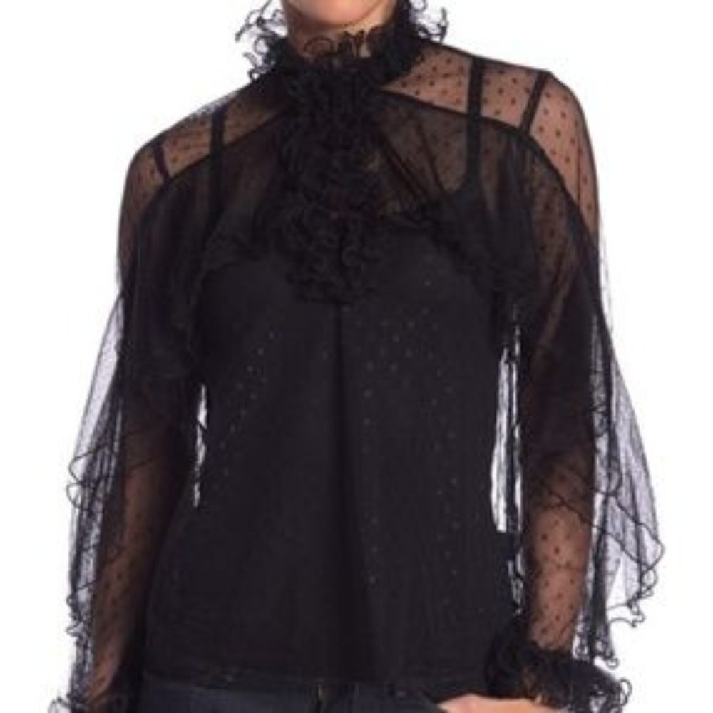 CQ by CQ Mesh Polka Dot Top
